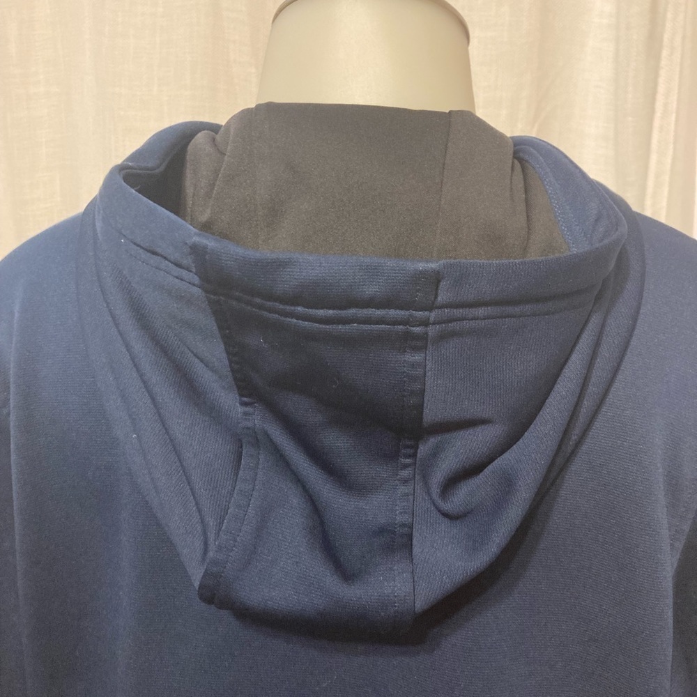 SM under armour high neck hoodie cold gear loose fit navy sweatshirt with hood - Picture 7 of 7